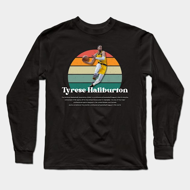 Tyrese Haliburton Vintage V1 Long Sleeve T-Shirt by Gojes Art